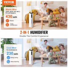 VEVOR Humidificateur Commercial Industriel Brume Froide et Chaude 40 m² 9 L