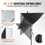 VEVOR Kit d'Éclairage Softbox 50x70 cm 3000-6500K Réglable Ampoule 45 W Lot de 2