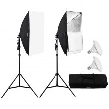 VEVOR Kit d'Éclairage Softbox 500 x 700 mm Ampoules LED 30 W 5500 K Lot de 2