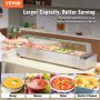 VEVOR Chauffe-Plat Buffet Bain-Marie Électrique 5 Bacs de 7,6 L Écran en Verre