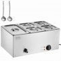 VEVOR Chauffe-Plat Buffet Bain-Marie Électrique de Comptoir 5 Bacs Inox 14,5 L