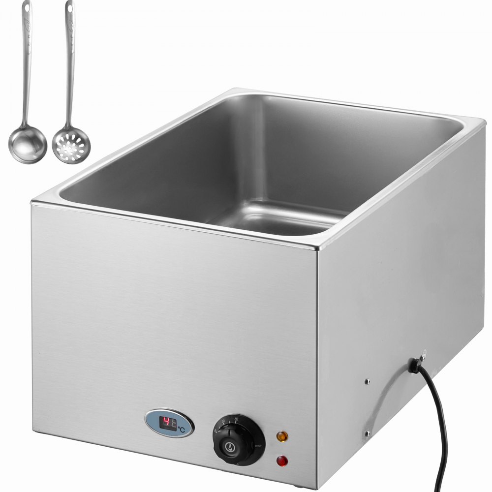 VEVOR Chauffe-Plat Buffet Bain-Marie Électrique de Comptoir en Inox 18 L Soirée