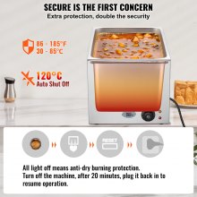 VEVOR Chauffe-Plat Buffet Bain-Marie Électrique de Comptoir en Inox 18 L Soirée