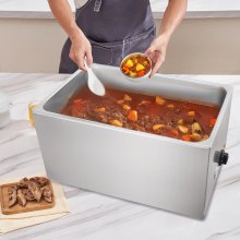 VEVOR Chauffe-Plat Buffet Bain-Marie Électrique de Comptoir en Inox 18 L Soirée