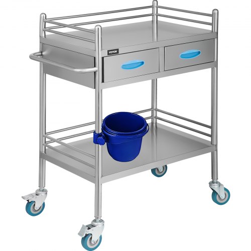 Chariot roulant à 2 niveaux, support de rangement sur roulettes Chariot roulant à 2 niveaux, support de rangement sur roulettes