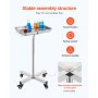 VEVOR Chariot de Laboratoire Table de Mayo en Inox avec Plateau Amovible Hôpital