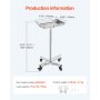 VEVOR Chariot de Laboratoire Table de Mayo en Inox avec Plateau Amovible Hôpital