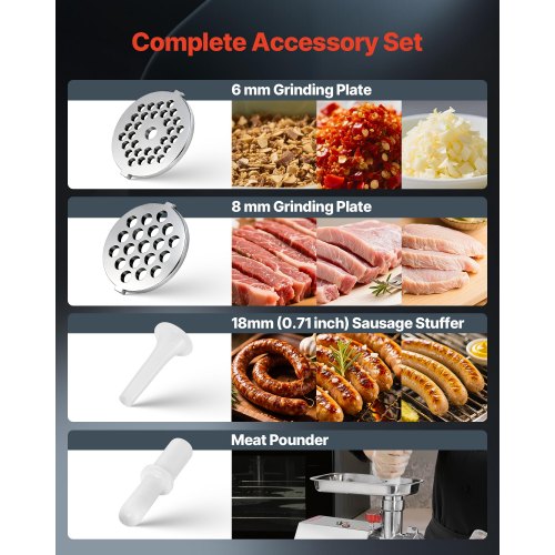 VEVOR Hachoir à viande électrique, capacité de 2,3 kg/min, hachoir à VEVOR Hachoir à viande électrique, capacité de 2,3 kg/min, hachoir à