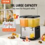 VEVOR Distributeur de Boissons Glacées Commercial 18 L x 2 Réservoirs pour Bar