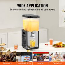 VEVOR Distributeur de Boissons Glacées Commercial de 18 L pour Jus Bar Soirée