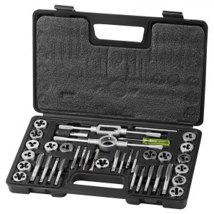 Coffret Tarauds et Filières 40 Pièces M3-M12 Kit de Taraudage et Filetage Métrique en Acier Résistant Mallette de Transport Outils pour...