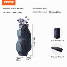 VEVOR Sac Chariot de Golf 91 cm Organisateur à 14 Compartiments pour Clubs Nylon