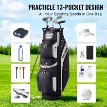 VEVOR Sac Chariot de Golf 90 cm Organisateur 14 Compartiments avec 13 Poches