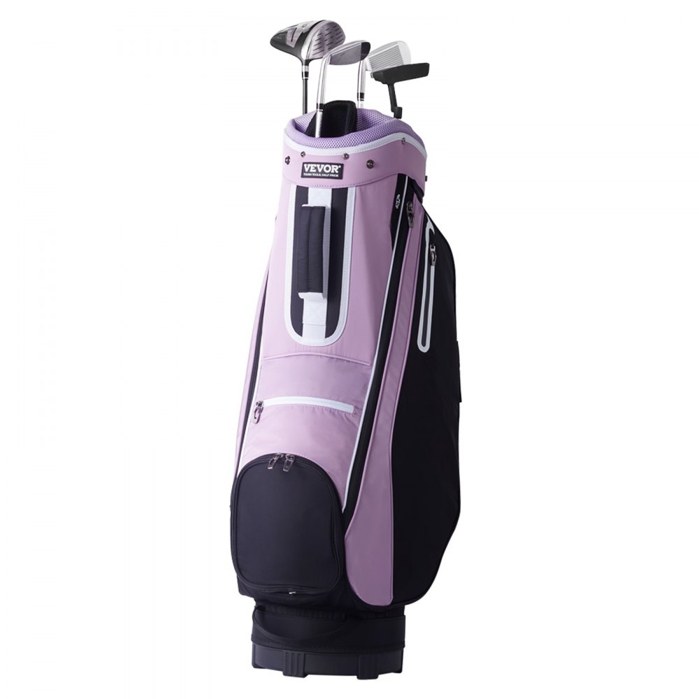 VEVOR Sac Chariot de Golf 92 cm Organisateur 14 Compartiments en Nylon Violet