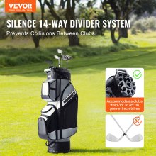 VEVOR Sac Chariot de Golf 91 cm Organisateur à 14 Compartiments avec 13 Poches