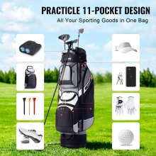 VEVOR Sac Chariot de Golf 91 cm Organisateur à 14 Compartiments avec 13 Poches