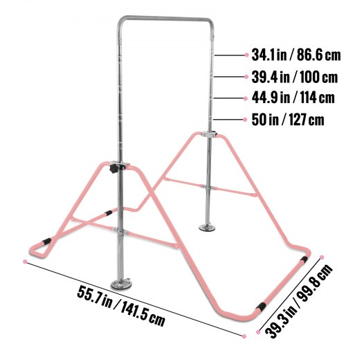 Barre De Gymnastique Enfant Pliable – Hauteur Réglable 115-155cm – Acier Robuste – Poids Max 220 Kg – Pour Intérieur Et Extérieur
