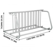 VEVOR 10 supports porte-vélos au sol, 150 cm de longueur, porte-vélos tout en acier, capacité de 10 vélos, support de rangement double face pour garages, rues, cours, événements de vélo