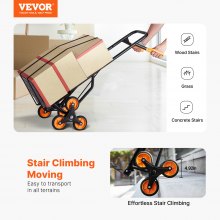 VEVOR Chariot Monte Escalier Diable Escalade Pliable Robuste 200 kg 6 Roues