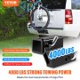 Support d'attelage de remorque VEVOR avec capacité de remorquage de 4 000 lb, illustré attaché à un VUS transportant des vélos.