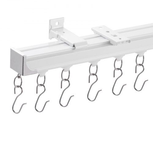 HJXGQJM Rail pour Rideaux du Salon, Bureau Maison Double Rail De Rideau Montage Au Plafond, Voie De Rideau Coulissant en Aluminium De (Color : White), pour Bureau À Domicile(Champagne,5.7/18.7ft