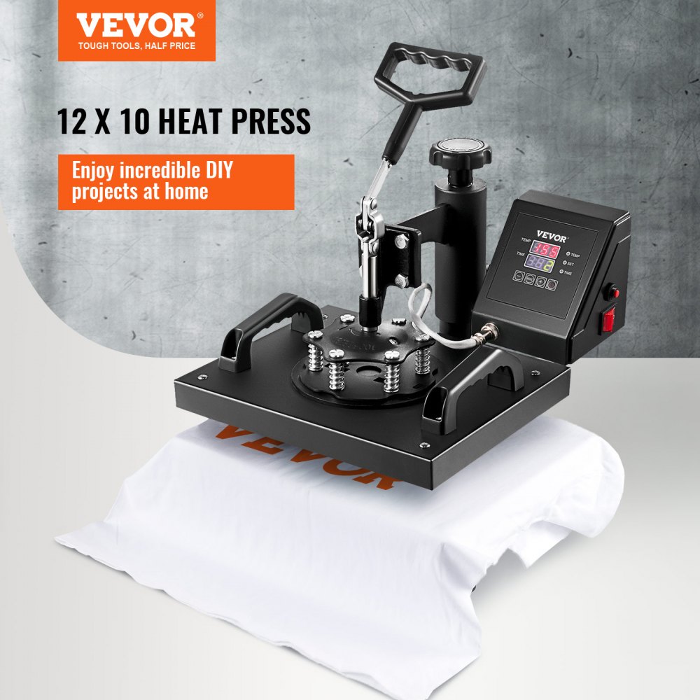 VEVOR Presse à Chaud Portable Machine de Sublimation Textile 25x30 cm,  Machine d'Impression 800 W Mini Presse à Chaleur Polyvalente écran Tactile  Sensible Facile à Transporter pour T-shirts Chemises