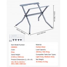 VEVOR Support Pliable pour Scie à Table Portable Capacité de Charge 158,76 kg