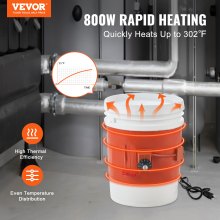 VEVOR Bande Chauffante de Baril en Métal 5 gal 800 W 200 mm 30°C-150°C Réglable