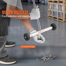 VEVOR Balayeuse Magnétique avec Roues 39 cm Capacité 3,6 kg Poignée Réglable