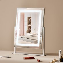 VEVOR Miroir de Maquillage avec Lumière LED et Miroir Grossissant 5X 406x296 mm