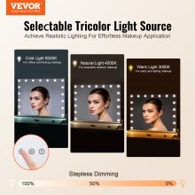 VEVOR Miroir Maquillage Hollywood Ampoules LED Support USB Type C 797x597 mm