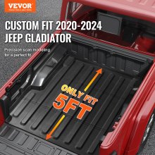 VEVOR Tapis de Coffre Tapis de Benne en TPE Épais pour JEEP Gladiator 2020-2024