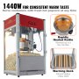 VEVOR Machine à Pop-corn Électrique de Comptoir 1440 W 340 g 80 Tasses Rouge