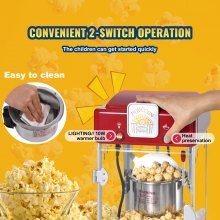 VEVOR Machine à Pop-corn Électrique de Comptoir 300 W 71 g Rouge pour Magasin