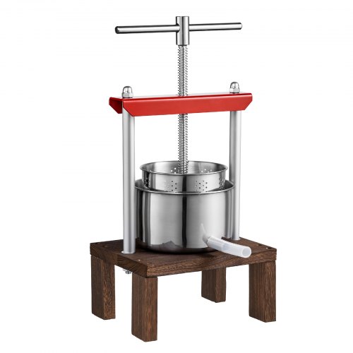 Pressoir à Fruits Manuel 6 Litres VEVOR - En Acier Inoxydable, Avec 2 Sacs Filtrants - Pour Jus, Vin, Cidre, Huile D'olive - 11
