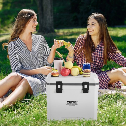 KFFKFF Glacière Portative, Glacière Rigide de 26 QT avec Rétention de Glace, Poignées et Sangle Robustes, Glacière Portative Isolée en Matériau Rigide Léger