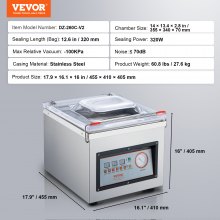 VEVOR Machine à emballer sous vide à chambre 320 W machine d'emballage sous vide taille compacte 320 mm dans la cuisine domestique et pour un usage commercial pour aliments humides, viandes, marinades