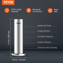 VEVOR Machine à air parfumé pour la maison, diffuseur d'air froid intelligent Bluetooth 120 ml, diffuseur d'air parfumé d'huiles essentielles sans eau, machine d'aromathérapie sur pied pour spa, yoga,