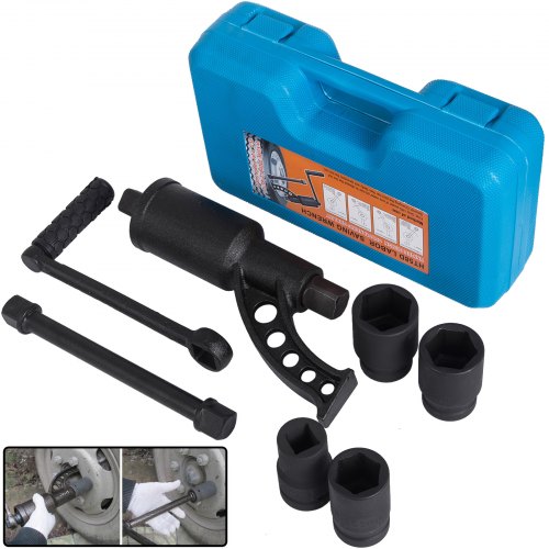 Clé Multiplicateur De Couple VEVOR 1" 1:64 - 6800 Nm - Avec 4 Douilles 21-41 Mm - Pour Écrous Roues