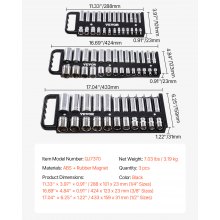 VEVOR Kit Organisateurs de Douilles Portables pour Métrique SAE 3PCS 76 Clips