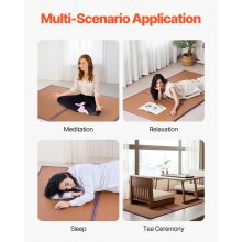 VEVOR Tatami Matelas Japonais Pliable Tapis en Rotin Naturel pour Dormir Yoga