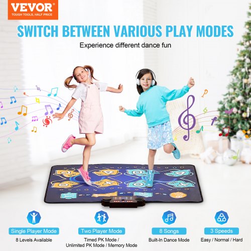 Tapis De Danse Musical Enfant - 2 Joueurs - 12 Modes De Jeu - 120x90 Cm - Piles Non Incluses - 3-10 Ans - 3