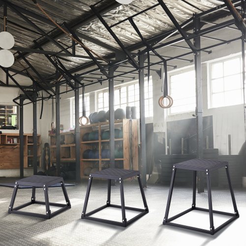 Boîte De Saut Pliométrique En Acier Réglable 30,5-45,7 Cm - Pour Fitness, Agilité, Force Et Conditionnement