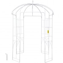 VEVOR Tonnelle de jardin en forme de cage à oiseaux, 274 x 201 cm, arche en fer forgé robuste, treillis d'arche de mariage pour vignes grimpantes dans le jardin extérieur, pelouse, cour, patio, blanc