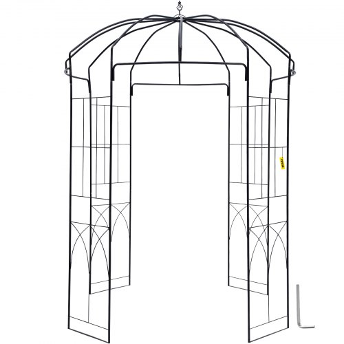 VEVOR Tonnelle de jardin en forme de cage à oiseaux, 2,4 m de haut, 1,5 m de large, tonnelle en fer forgé robuste, treillis d'arche de mariage pour vignes grimpantes dans le jardin extérieur, la cour,