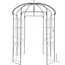 VEVOR Tonnelle de jardin en forme de cage à oiseaux, 274 x 201 cm, arche en fer forgé robuste, treillis d'arche de mariage pour vignes grimpantes dans le jardin extérieur, pelouse, cour, patio, noir