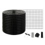 VEVOR Rouleau Grille Protection Panneaux Solaires 15,2 cm x 15,2 m Kit Treillis Anti-Oiseau 50 Attaches Inox Revêtement en PVC Antirouille Maille Métallique 12,7 mm pour Empercher Créatures Écureuils