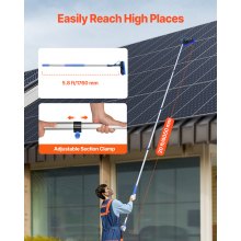 VEVOR Kit Perche Télescopique Nettoyage de Panneaux Solaires Extensible à 6 m