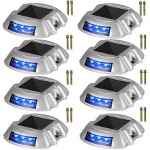 VEVOR Lampe Solaire Extérieur Allée Éclairage LED Bleu Quai 8PCS Interrupteur