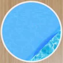 VEVOR Couverture solaire pour piscine, diamètre 3,05 m, bâches solaires rondes pour piscine, épaisseur de 0,38 mm, protecteur de piscine en PE pour piscine hors sol creusée, pour chauffer l'eau, bleu